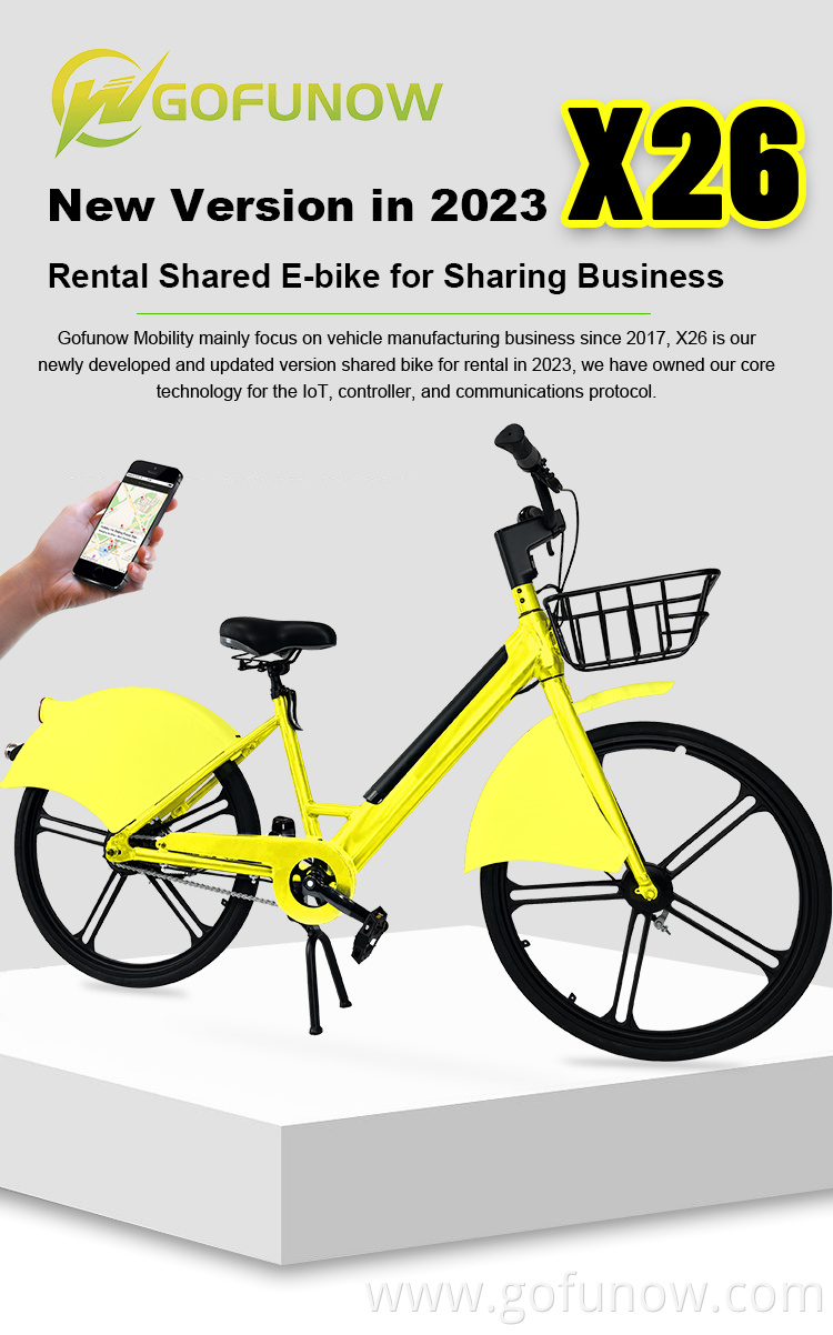 Bluetooths Gps Ble automatic Lock Smart City Electric Bike Rental Ride Shared EV System Solution Rental Bicycle Sharing Ebike